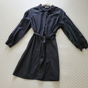 Elegant Black Women's Shirt Dress